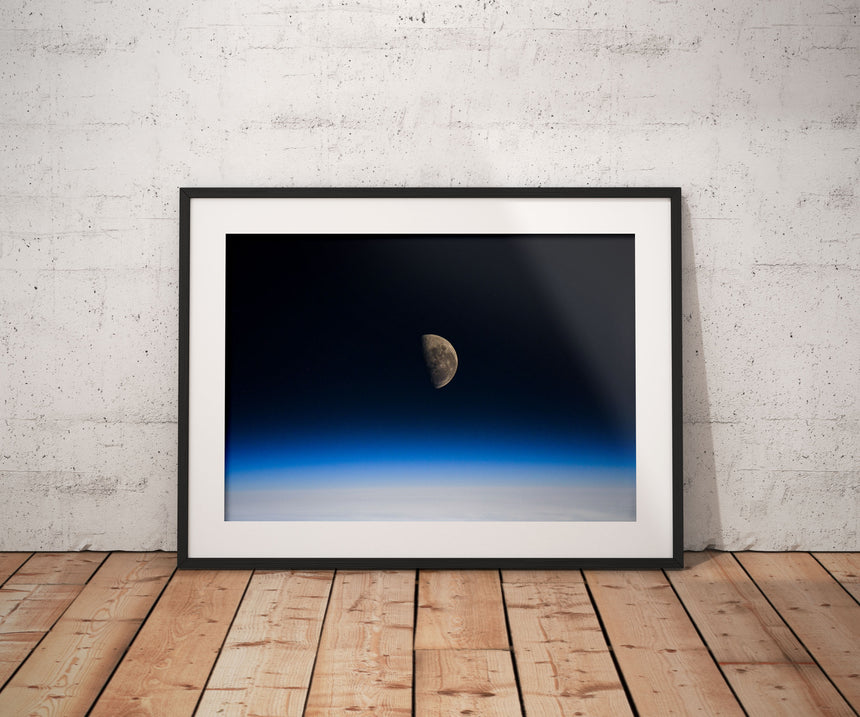 "MOON PHASES" - Framed Space Print - 40cm x 50cm product_description Retro Space Junk.