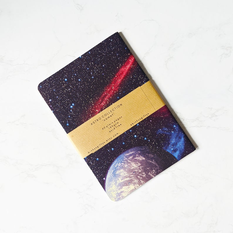 "Comet" | Handmade Sketchbook product_description Retro Space Junk.